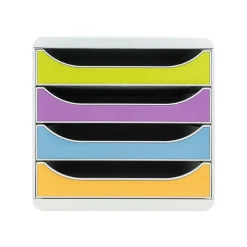 Exacompta - Module de Classement Big Box 4 Tiroirs Pop'N Co - Couleurs Assorties