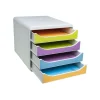 Exacompta - Module de Classement Big Box 4 Tiroirs Pop'N Co - Couleurs Assorties