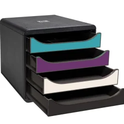 Exacompta - Module de classement Big Box 4 tiroirs titane - 347x278x267 mm