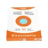 Exacompta - Pack de 100 Fiches Bristol - A4 - petits carreaux - couleurs assorties