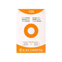 Exacompta - Pack de 100 Fiches bristol - 10 x 15 cm - petits carreaux - couleurs assorties