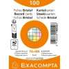 Exacompta - Pack de 100 fiches Bristol quadrillé 5x5 - A7 (74x105) - petits carreaux - assorties sous film