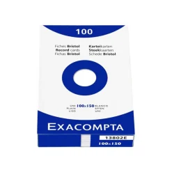 Exacompta - Pack de 100 Fiches bristol - 10 x 15 cm - uni - blanc