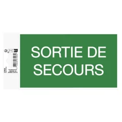 Exacompta - Panneau de signalisation adhésif - Sortie de secours - 200 x 110 mm - vert