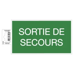 Exacompta - Panneau de signalisation adhésif - Sortie de secours - 200 x 110 mm - vert