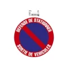 Exacompta - Panneau de signalisation adhésif - Défense de stationner sortie de véhicules - 20 cm de diamètre