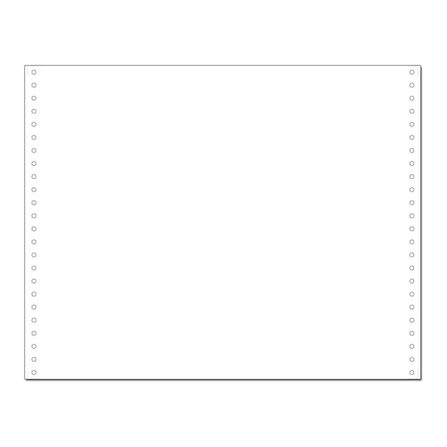 Exacompta - Papier listing blanc - 2000 feuilles 380 mm x 12" - bandes Caroll détachables - 1 pli