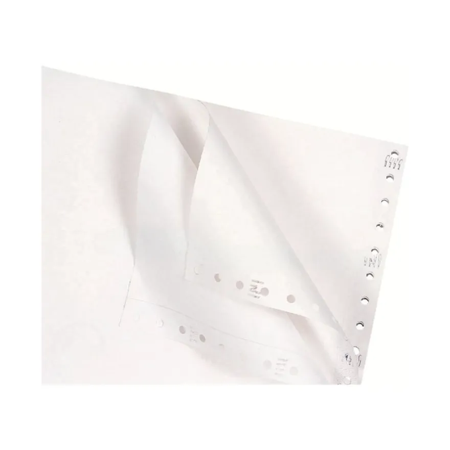 Exacompta - Papier listing blanc - 2000 feuilles 380 mm x 11" - bandes Caroll détachables - 1 pli