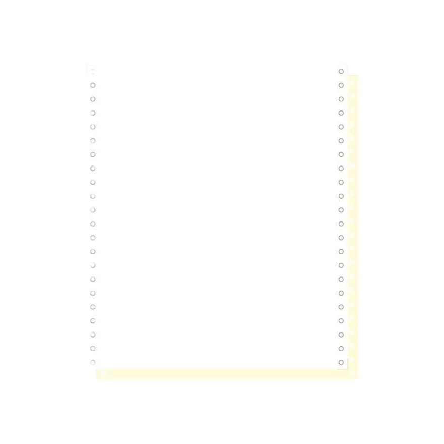 Exacompta - Papier listing blanc/jaune - 1000 feuilles 240 mm x 11" - bandes Caroll détachables - 2 plis