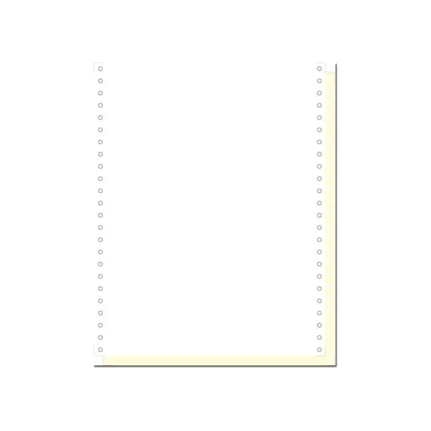 Exacompta - Papier listing blanc/jaune - 1000 feuilles 240 mm x 12" - bandes Caroll détachables - 2 plis