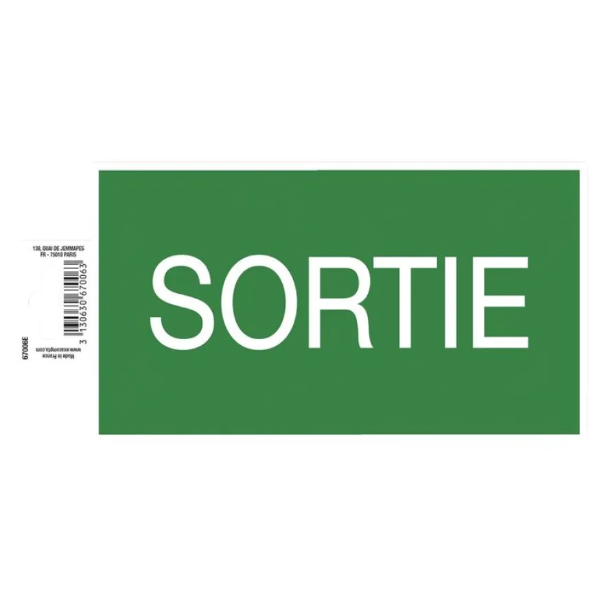 Exacompta - Pictogramme - sortie - 200 x 110 mm - vert