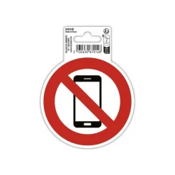 Exacompta - Pictogramme - utilisation des téléphones portables interdite - 100 x 100 mm - rouge