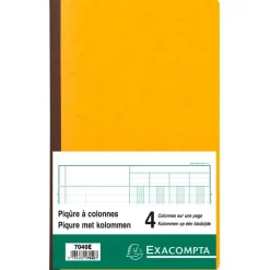 Exacompta - Piqûre comptable - 4 colonnes par page - 32 x 19,5 cm - 80 pages