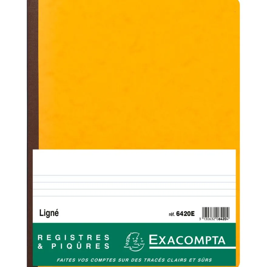 Exacompta - Piqûre journal ligné folioté - 32 x 25 cm - 80 pages