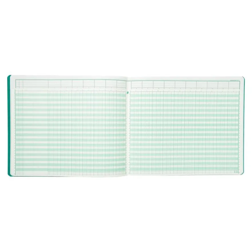 Exacompta - Piqûre tête paresseuse - 17 colonnes sur 2 pages - 27 x 32 cm