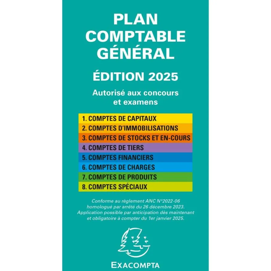 Exacompta - Plan comptable général - 9 x 17,5 cm - portrait