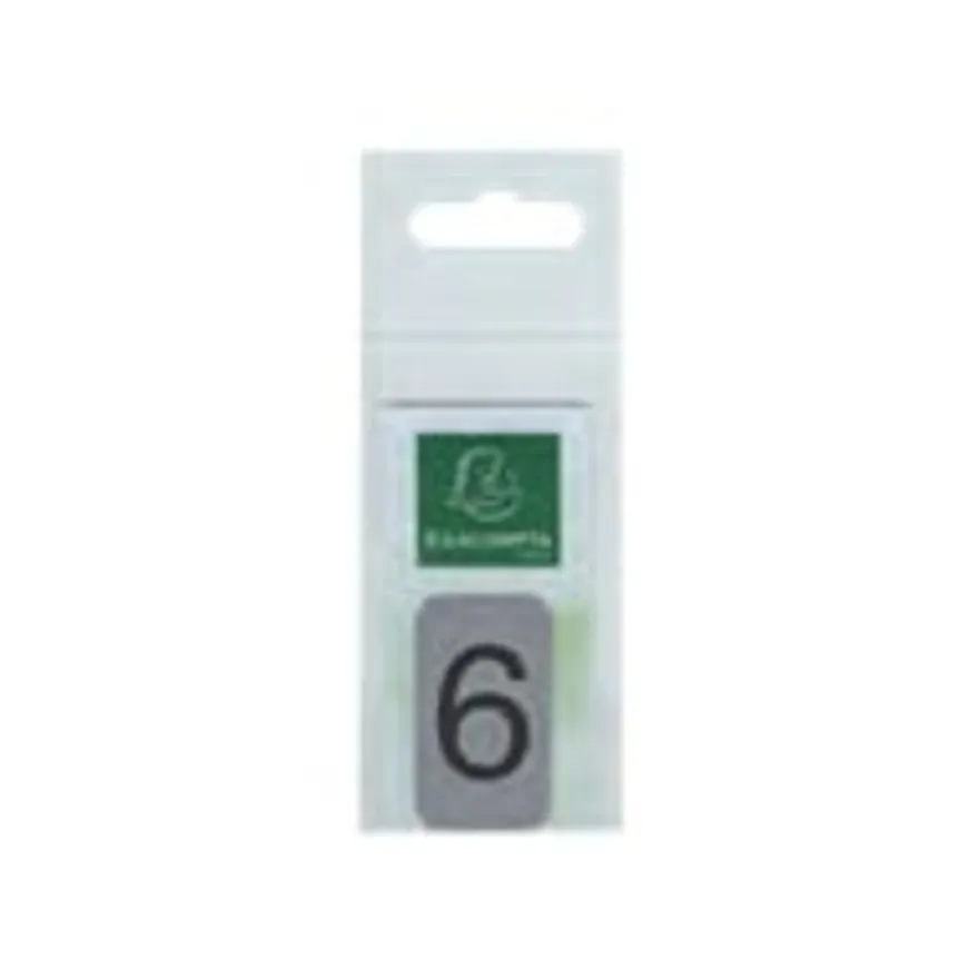 Exacompta - Plaque adhésive chiffre 6 - 25 x 44 mm - aluminium brossé