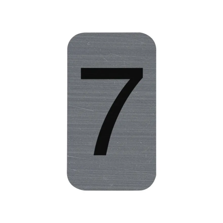 Exacompta - Plaque adhésive chiffre 7 - 25 x 44 mm - aluminium brossé