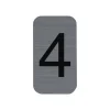 Exacompta - Plaque adhésive chiffre 4 - 25 x 44 mm - aluminium brossé