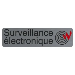 Exacompta - Plaque de signalisation Surveillance électronique - 165 x 44 mm - aluminium brossé