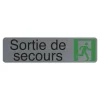 Exacompta - Plaque de signalisation Sortie de secours - 165 x 44 mm - aluminium brossé