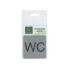 Exacompta - Plaque de signalisation WC - 75 x 75 mm - aluminium brossé