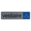 Exacompta - Plaque de signalisation Vestiaire - 165 x 44 mm - aluminium brossé