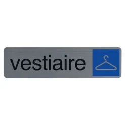 Exacompta - Plaque de signalisation Vestiaire - 165 x 44 mm - aluminium brossé