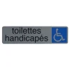Exacompta - Plaque de signalisation Toilettes handicapés - 165 x 44 mm - aluminium brossé