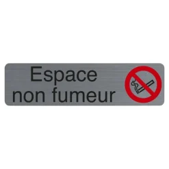 Exacompta - Plaque de signalisation Espace non fumeurs - 165 x 44 mm - aluminium brossé