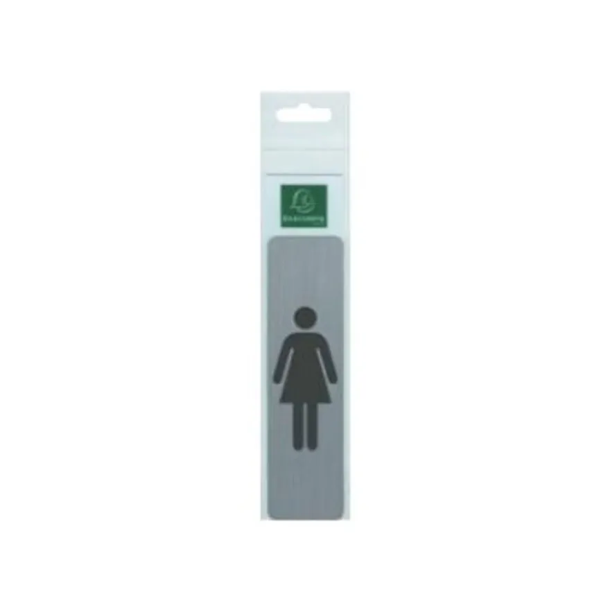 Exacompta - Plaque de signalisation Dame - 165 x 44 mm - aluminium brossé