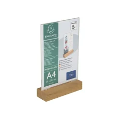 Exacompta - Porte-visuel avec socle en bois - A4 vertical - double face