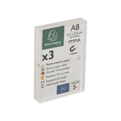 Exacompta - Porte-visuel fermeture magnétique - A8 - double face