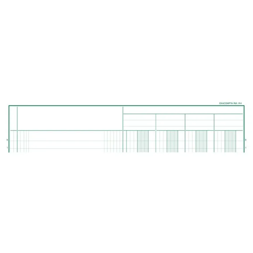 Exacompta - Registre 4 colonnes sur 1 page - 32 x 25 cm - 200 pages