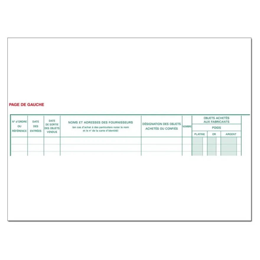 Exacompta - Registre Bijoutiers magasiniers - 21,3 x 27 cm - 200 pages