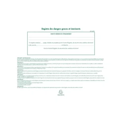 Exacompta - Registre des dangers graves et imminents - 24 x 32 cm