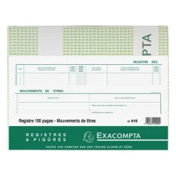 Exacompta - Registre des mouvements de titres - 24 x 32 cm - 100 pages