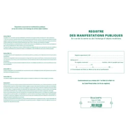 Exacompta - Registre des manifestations publiques - 32 x 19,5 cm - 80 pages