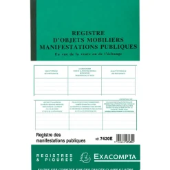 Exacompta - Registre des manifestations publiques - 32 x 19,5 cm - 80 pages