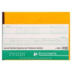 Exacompta - Registre des recettes/dépenses pour professions libérales - 27 x 38 cm - 80 pages