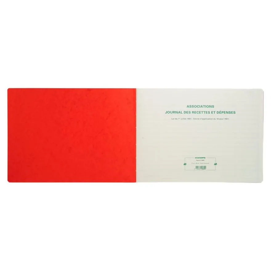 Exacompta - Registre des recettes/dépenses pour associations - 25 x 38 cm