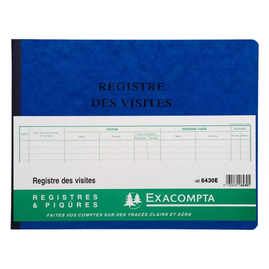 Exacompta - Registre des visites - 25 x 32 cm - 80 pages