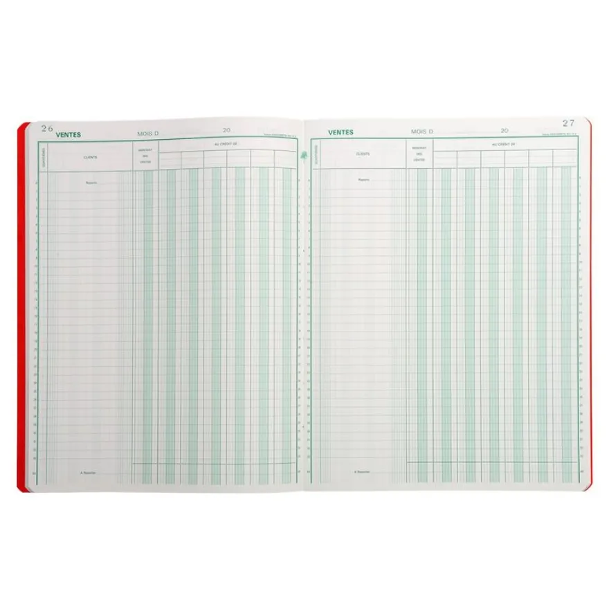 Exacompta - Registre des ventes - 7 colonnes - 32 x 25 cm - 80 pages