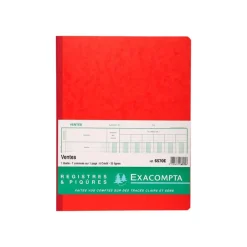 Exacompta - Registre des ventes - 7 colonnes - 32 x 25 cm - 80 pages