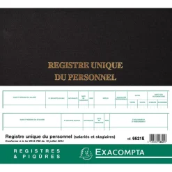 Exacompta - Registre unique du personnel - 27 x 32 cm - 100 pages