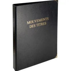 Exacompta - Reliure registre Mouvements des titres - 32 x 26 cm - 4 anneaux avec recharge 100 feuillets