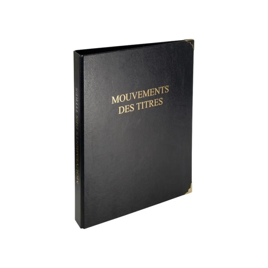 Exacompta - Reliure registre Mouvements des titres - 32 x 26 cm - 4 anneaux avec recharge 100 feuillets