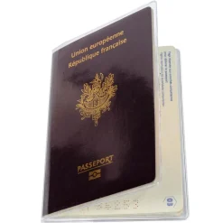 Exacompta - Étui Passeport Transparent – 2 Volets PVC Cristal Lisse 20/100e – Format 90x125 mm – DOC PROTECT