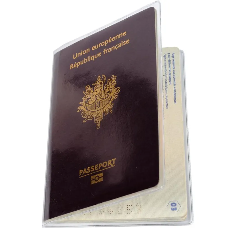 Exacompta - Étui Passeport Transparent – 2 Volets PVC Cristal Lisse 20/100e – Format 90x125 mm – DOC PROTECT