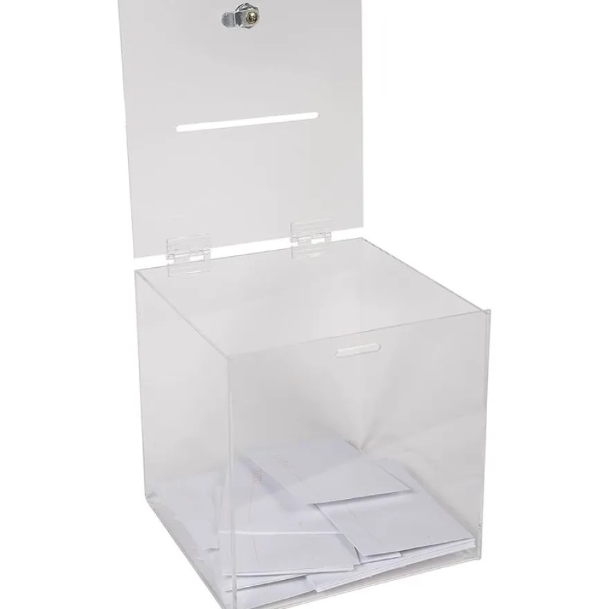 Exacompta - Urne transparente avec couvercle et clé - 25 cm